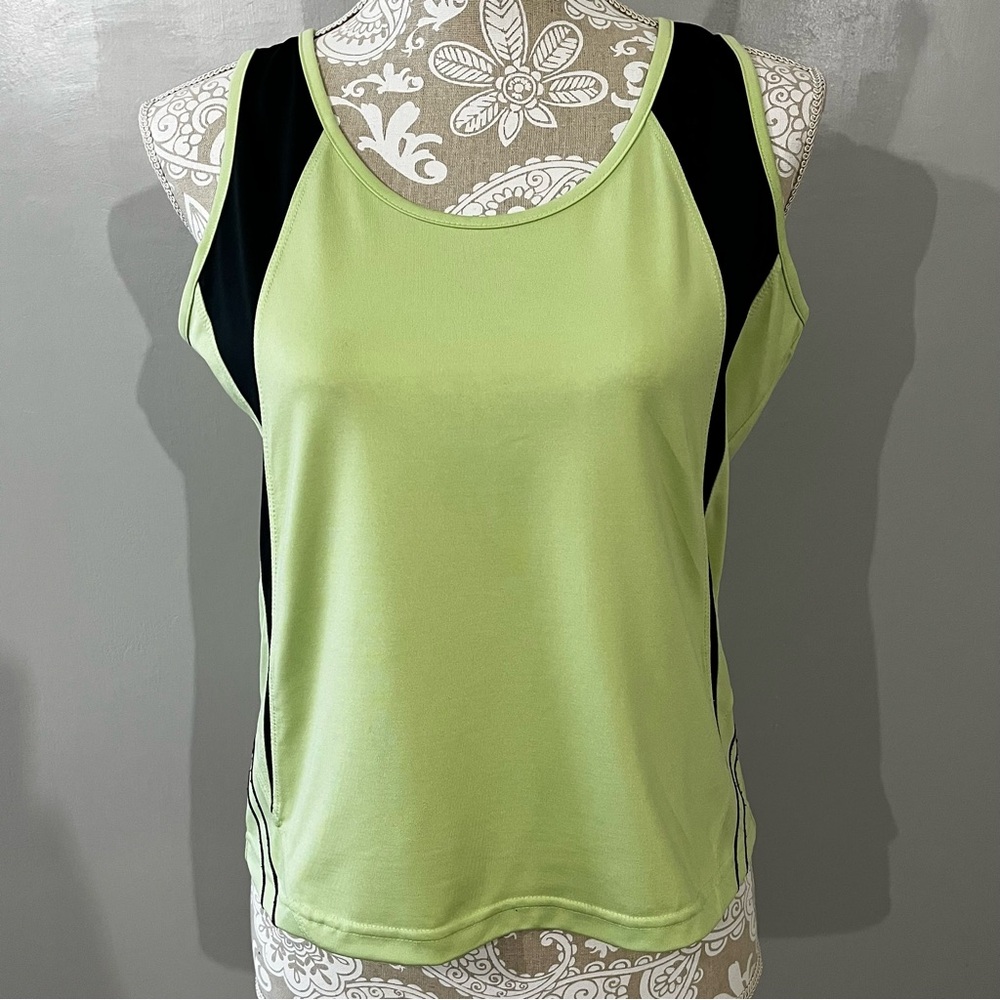 Vintage Bolle Sport Tennis Tank Top / Medium / Stretchy 1980s Green Black